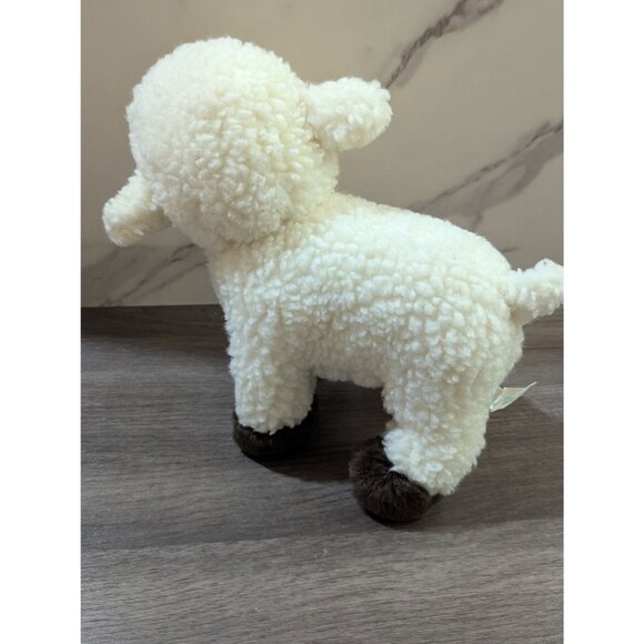 Vintage Russ Baa Baa Plush Lamb Sheep Clomping Rattle Toy 8" White & Brown Soft - Picture 6 of 9
